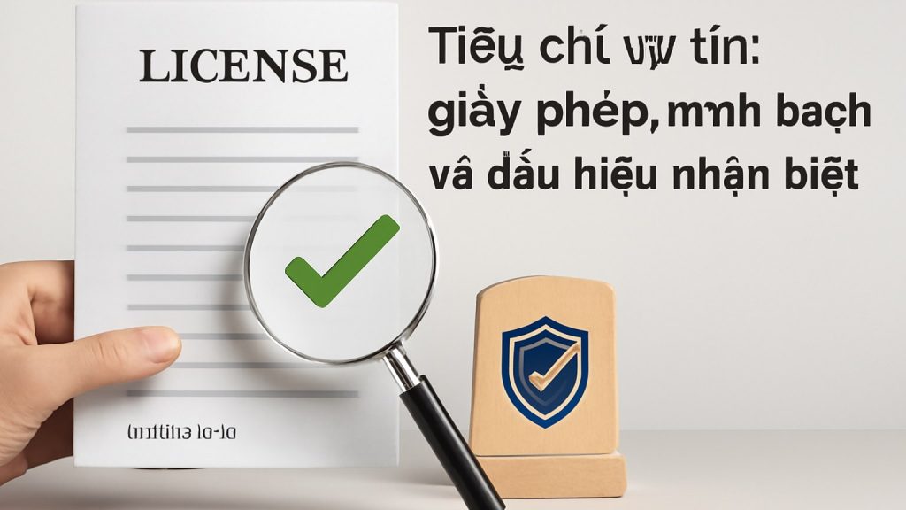 Tiêu chí uy tín: giấy phép, minh bạch và dấu hiệu nhận biết Minh họa: Tiêu chí uy tín: giấy phép, minh bạch và dấu hiệu nhận biết